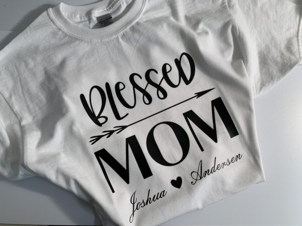 Blessed Mom Shirt with Kids Names